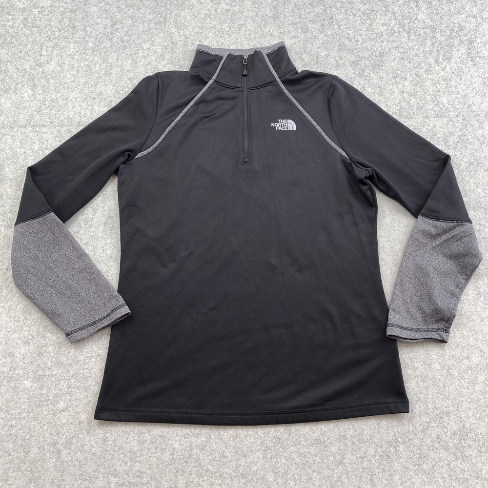 The North Face Pullover Womens Medium Black 1/4 Zip Long Sleeve Athletic Top